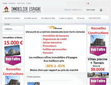 Tablet Screenshot of immobilierespagnepascher.com